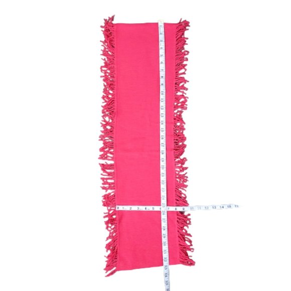Banana Republic 100% Merino Wool Hot Pink Fringe Scarf - Picture 4 of 4